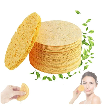 Natural compressed facial sponge cleaning, makeup removal, and beauty salon SPA specialized compressed wood pulp cotton