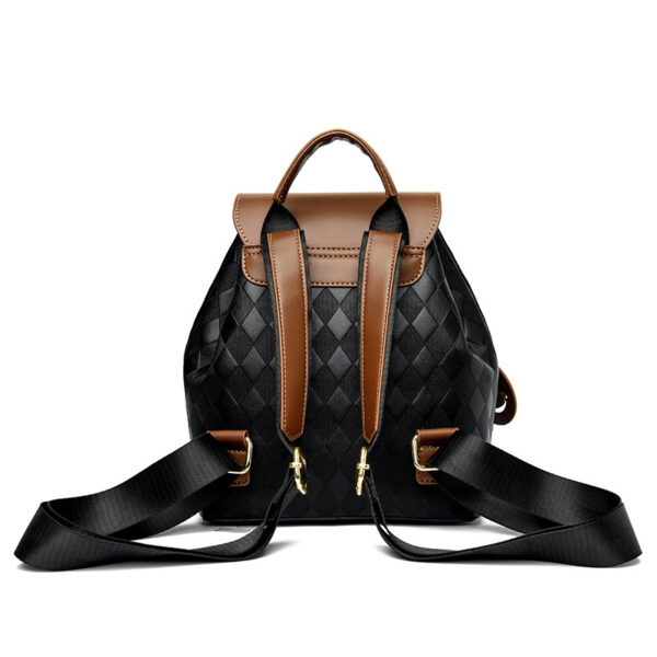 Elegant retro-style contrast color handbag with PU leather flap and houndstooth print, perfect for travel and casual use.